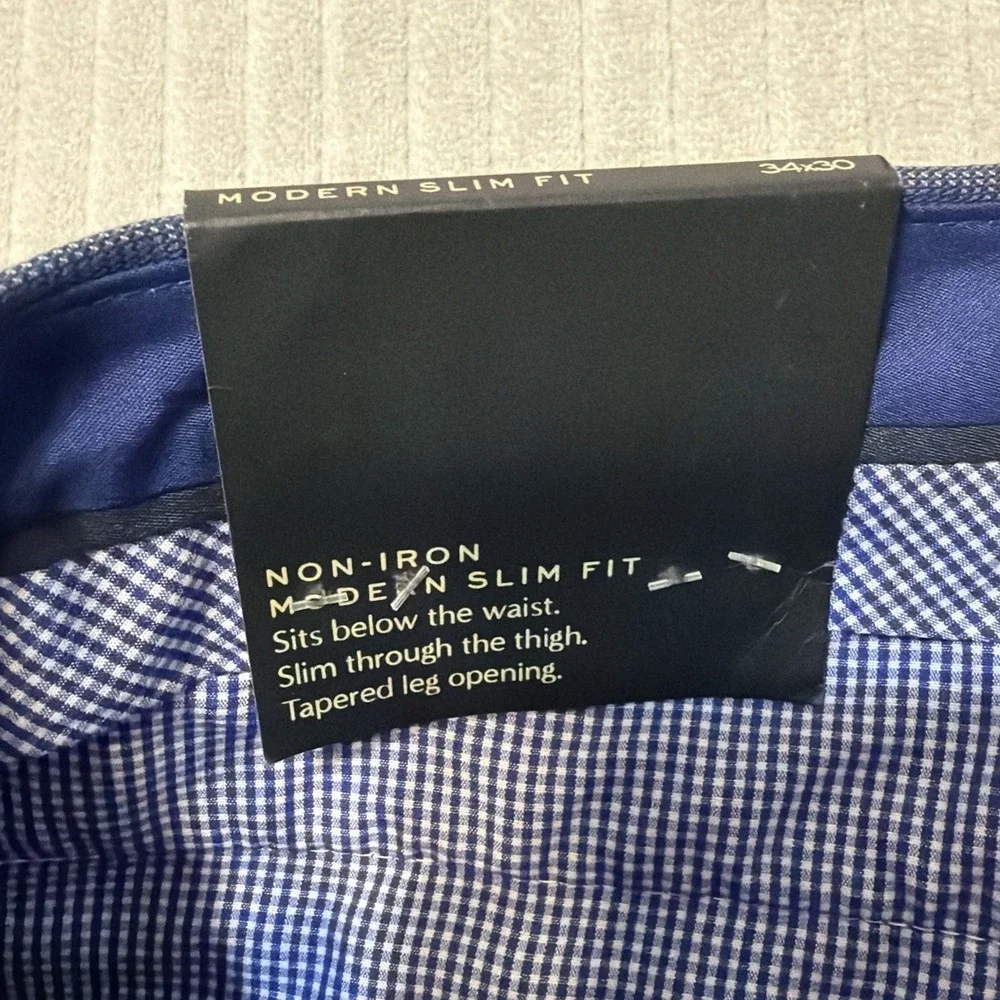 Banana Republic Pants Mens Size 34x30 Blue Non-Iron Modern Slim Fit NWT